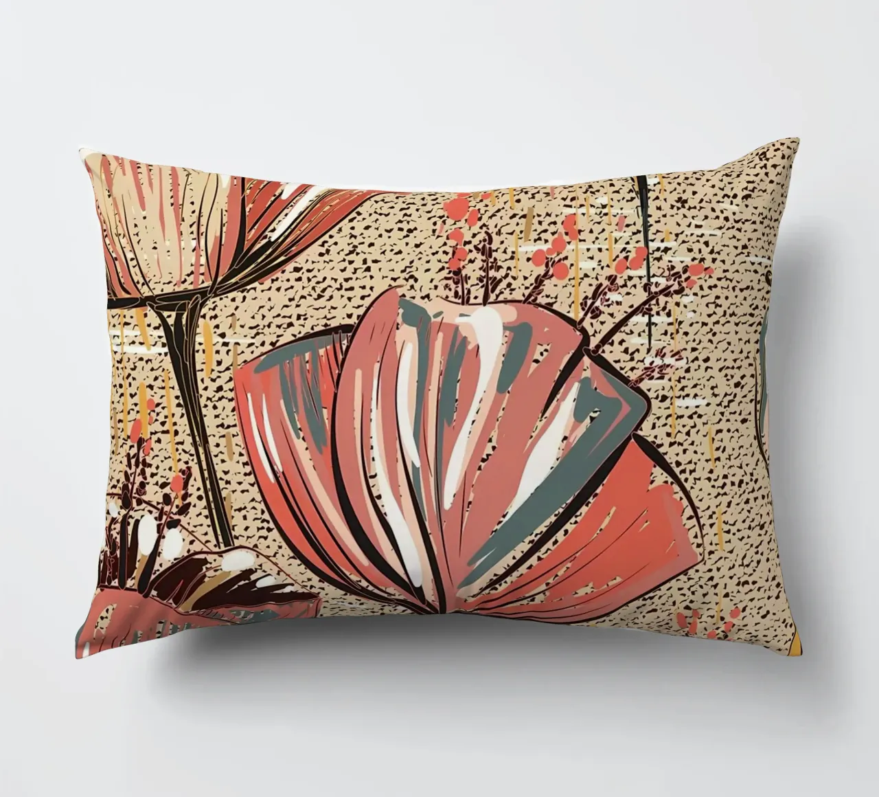 Retro Flower Pattern 02 decorative cushion by diedrich