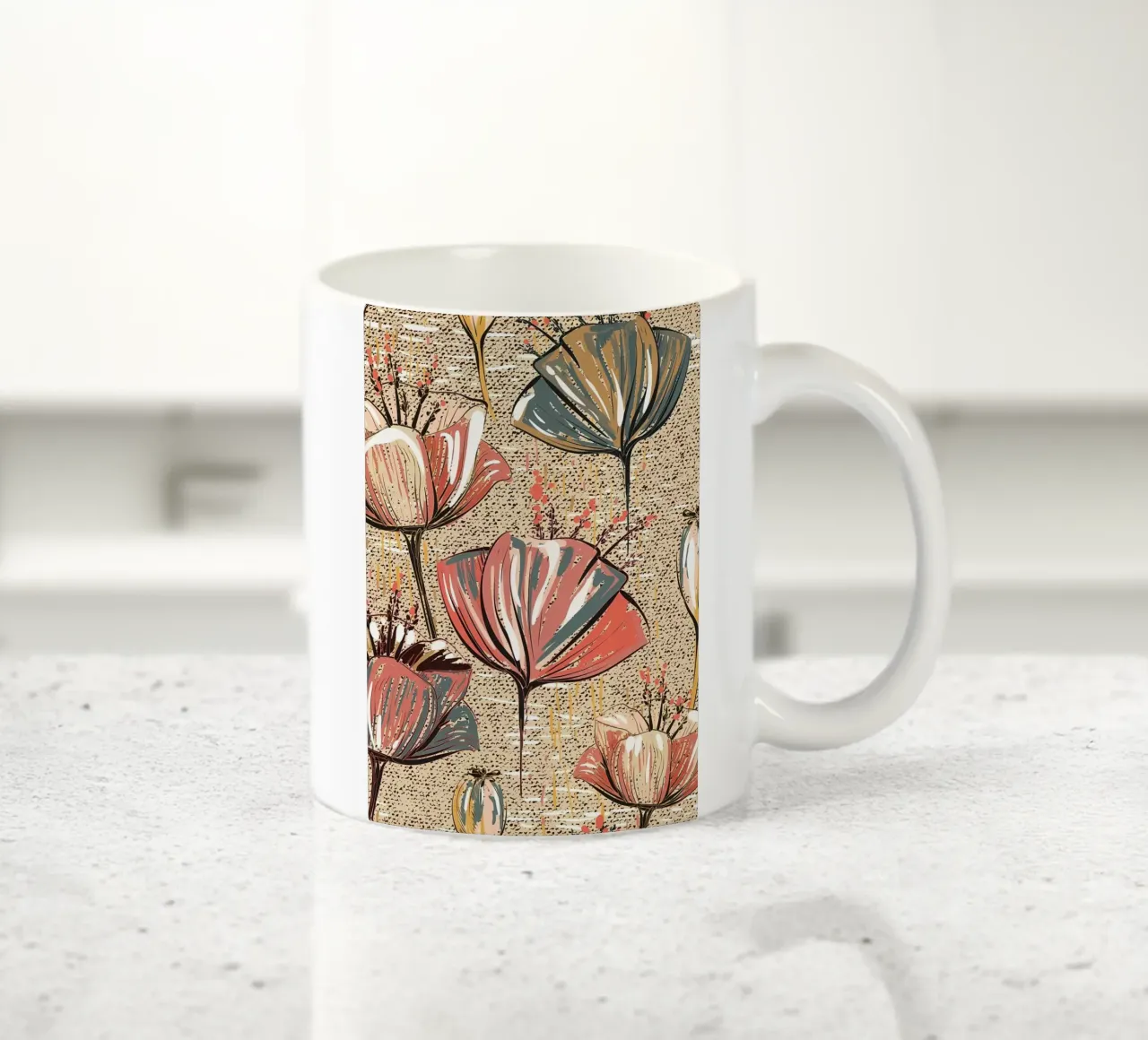 Motivo floreale retrò 02 tazza in ceramica da diedrich