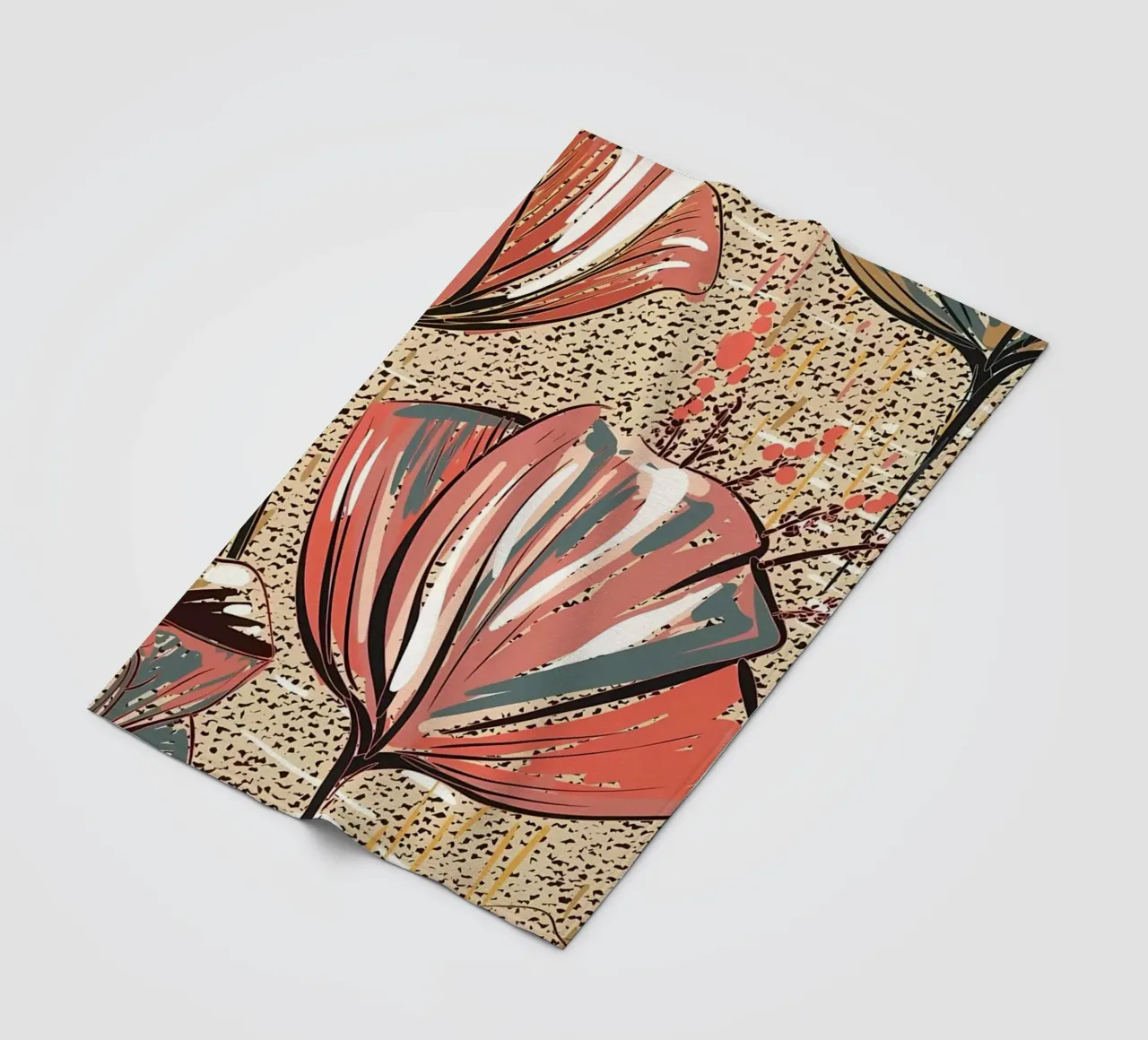 Retro Flower Pattern 02 fleece blanket by diedrich