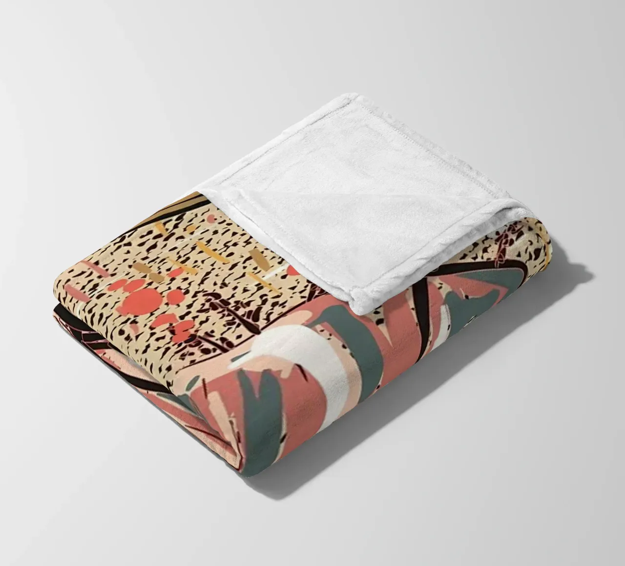 Retro Flower Pattern 02 fleece blanket by diedrich