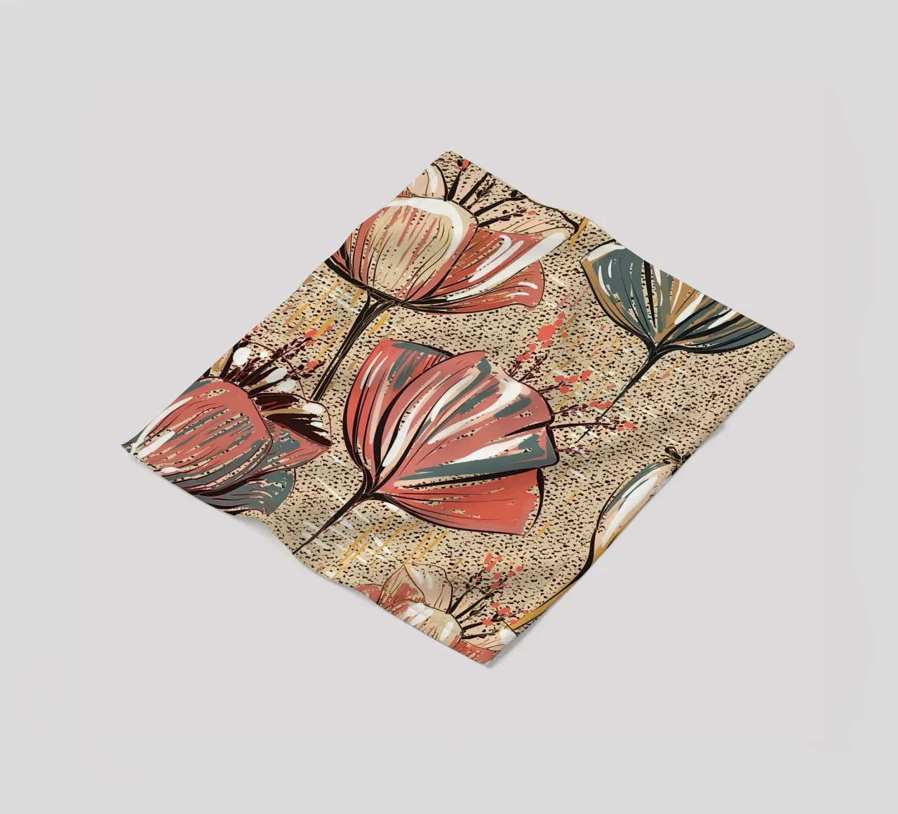 Retro Flower Pattern 02 fleece blanket by diedrich