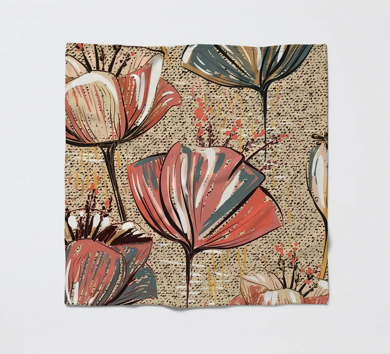 Retro Flower Pattern 02 fleece blanket by diedrich