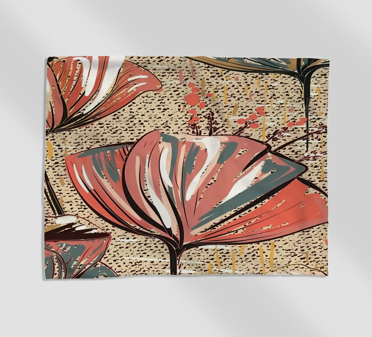 Retro Flower Pattern 02 beach towel by diedrich