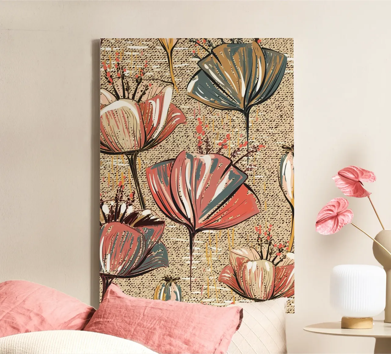 Retro Flower Pattern 02 canvas by diedrich