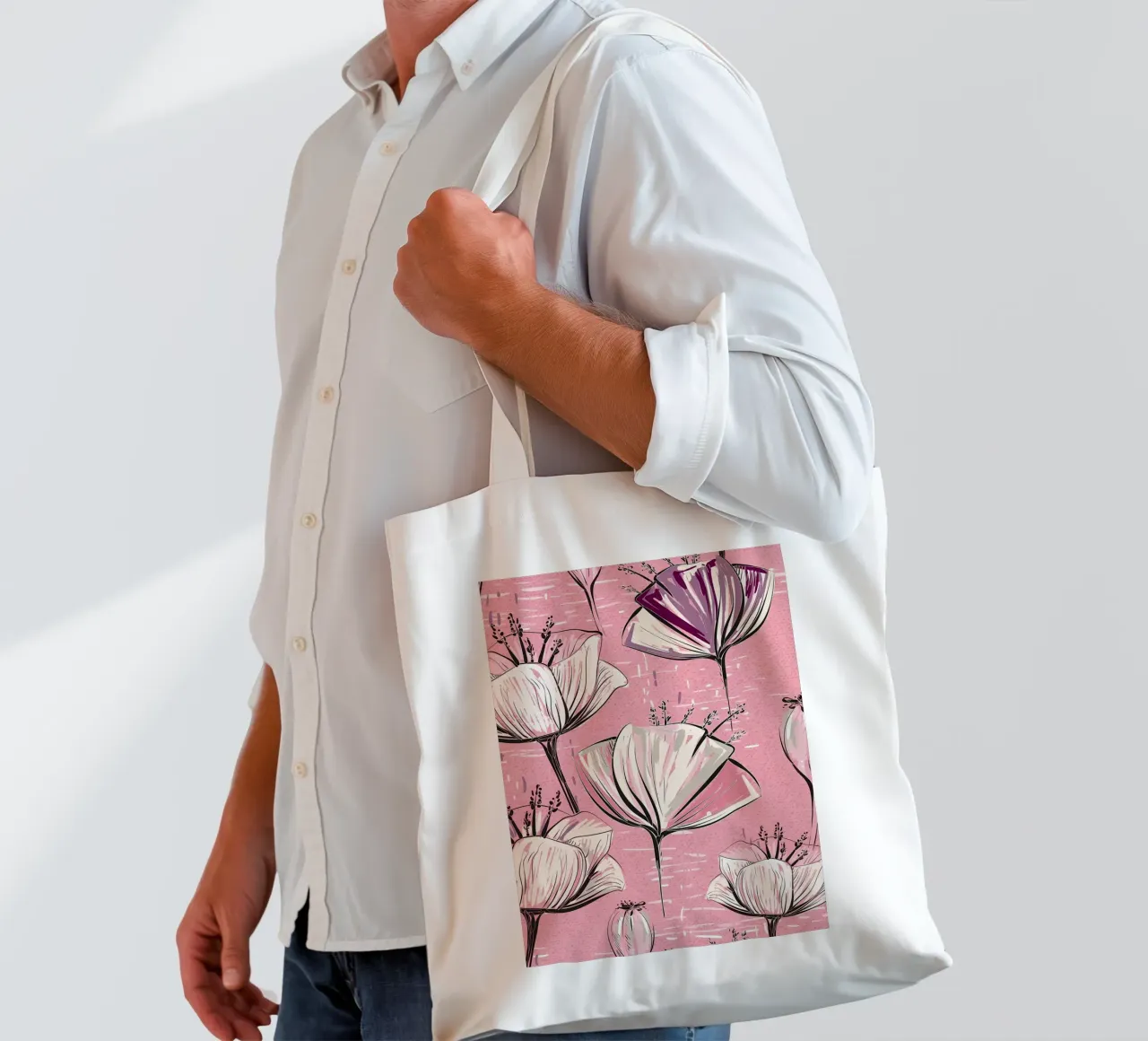 Retro Flower Pattern 01 tote bag by diedrich