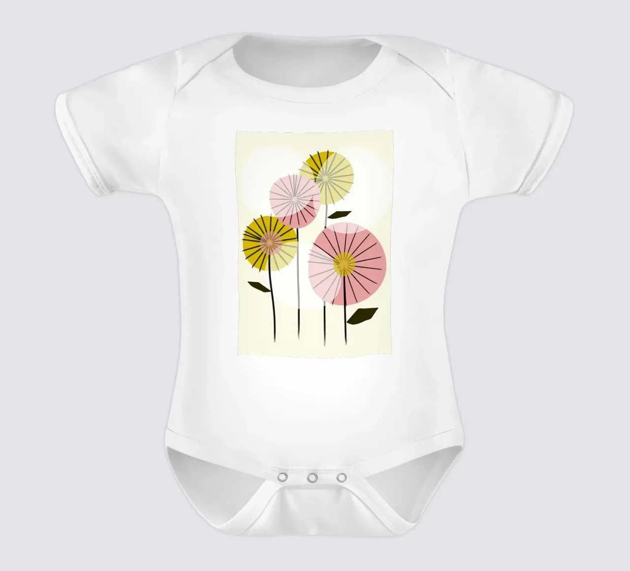 Flores retro abstractas body de bebé de diedrich