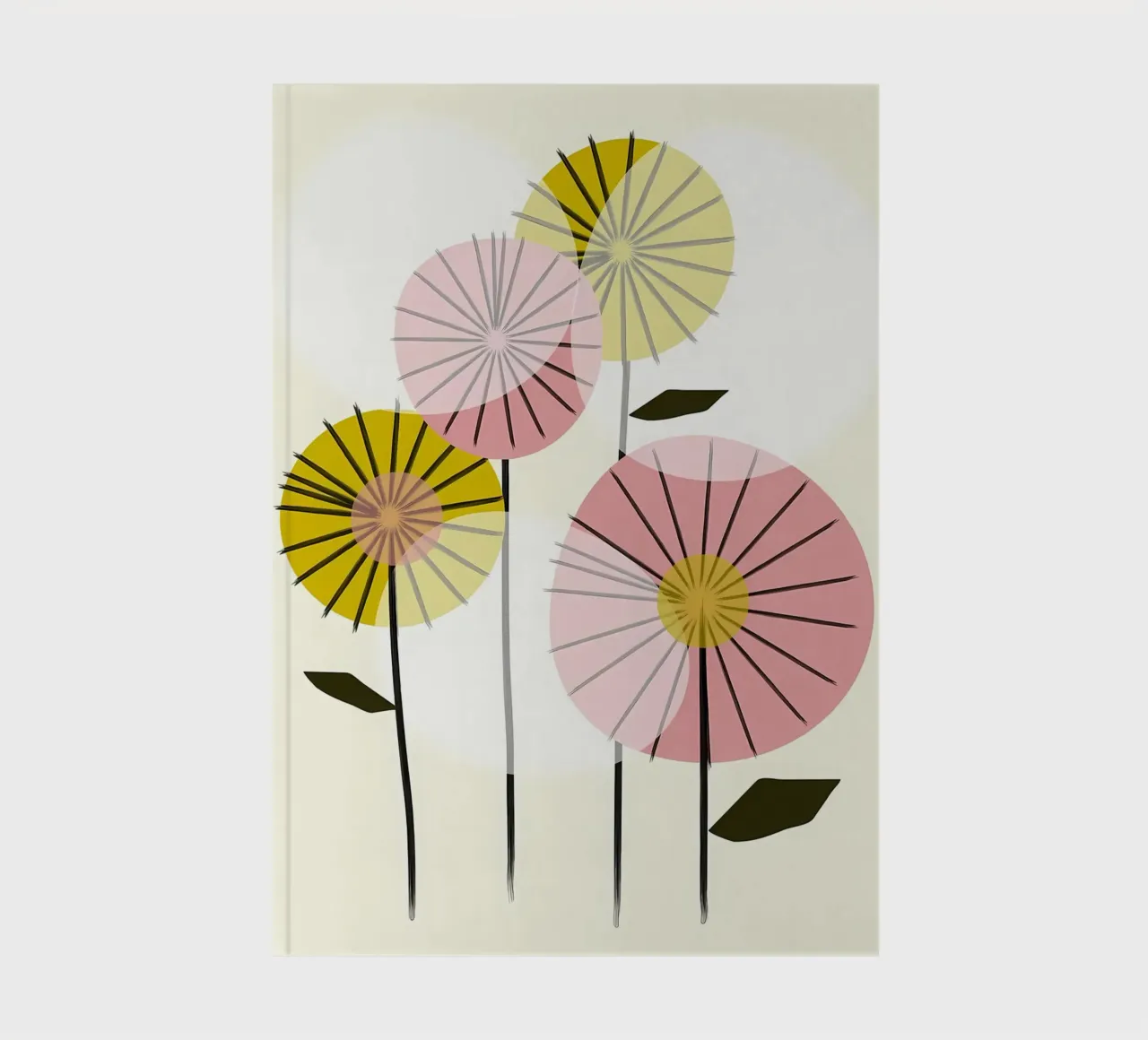Abstract Retro Flowers notebook by diedrich