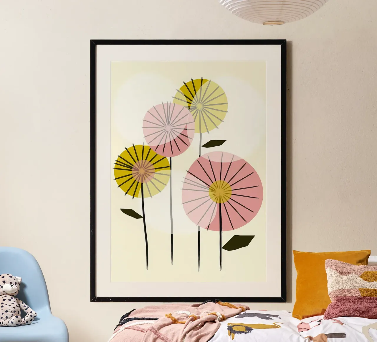 Fiori astratti retrò carta hahnemühle da diedrich