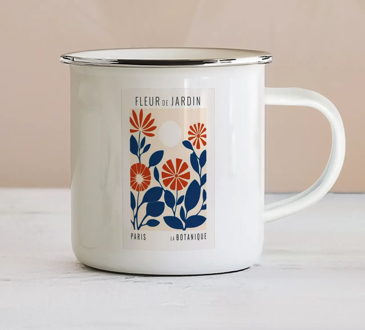 Fiori moderni e retrò tazza in smalto da diedrich
