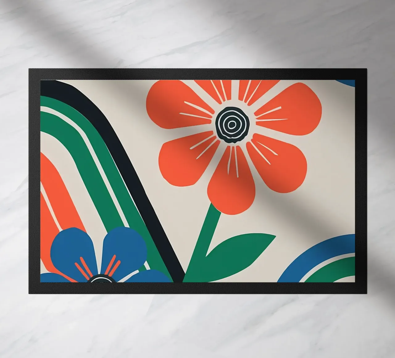 Fiori colorati e arcobaleni retrò zerbino da diedrich