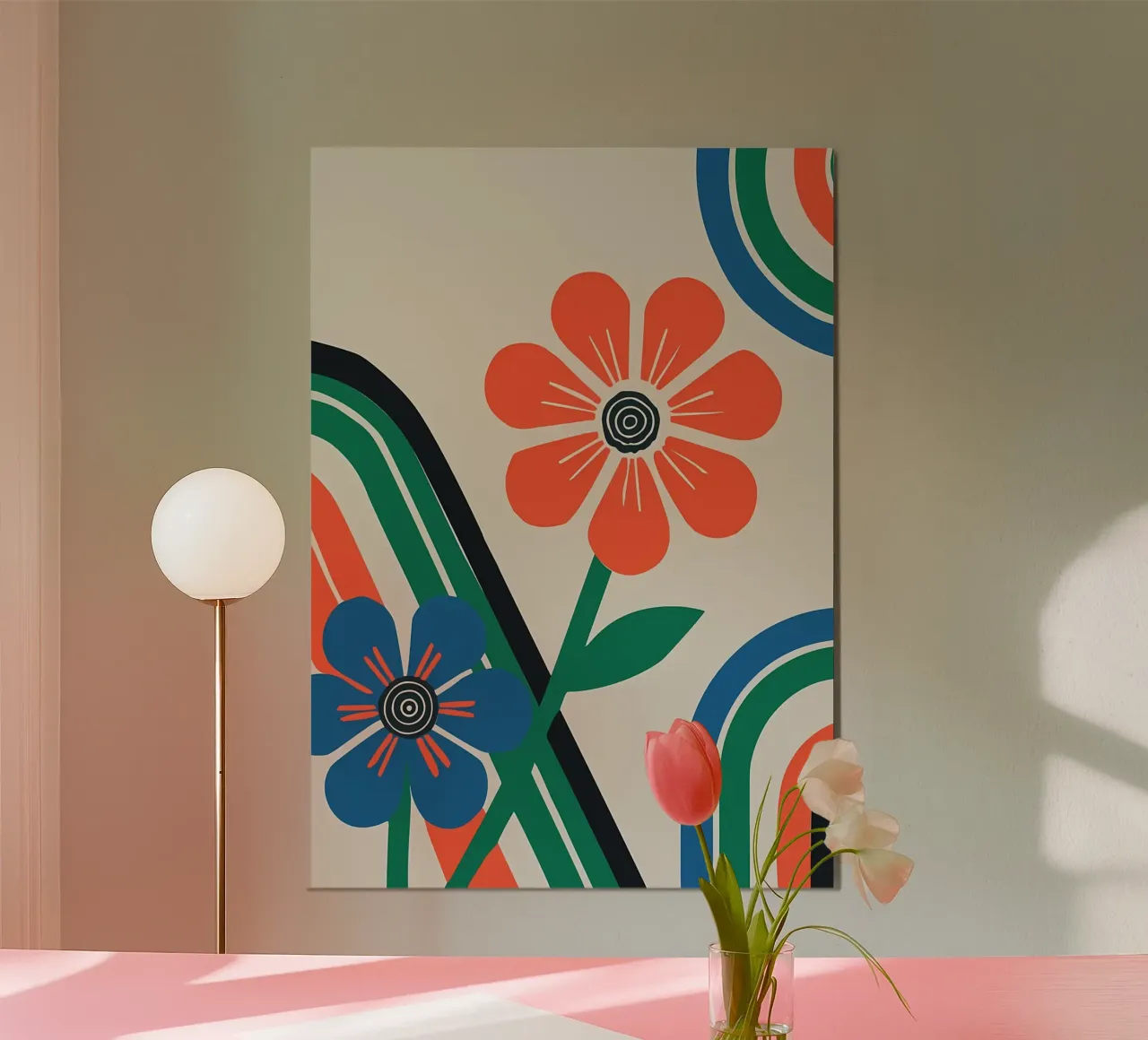 Fiori colorati e arcobaleni retrò alluminio dibond da diedrich