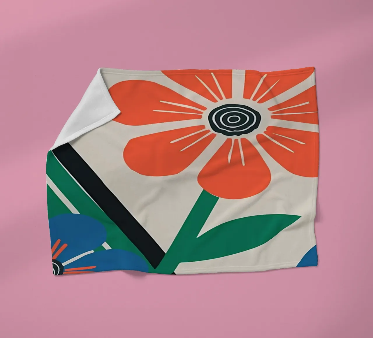 Fiori colorati e arcobaleni retrò coperta in pile da diedrich