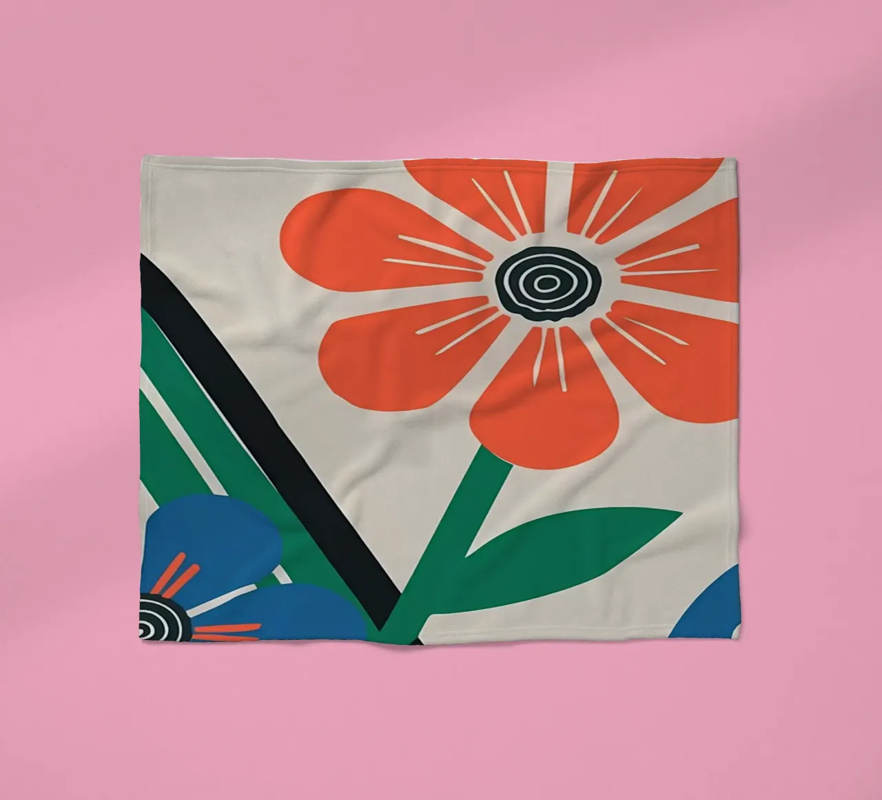 Fiori colorati e arcobaleni retrò coperta in pile da diedrich