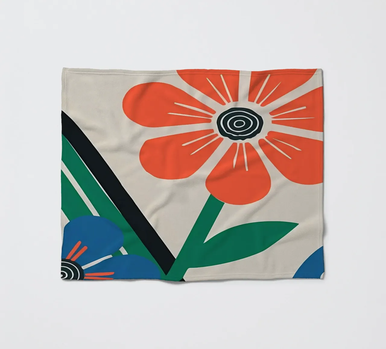 Fiori colorati e arcobaleni retrò coperta in pile da diedrich