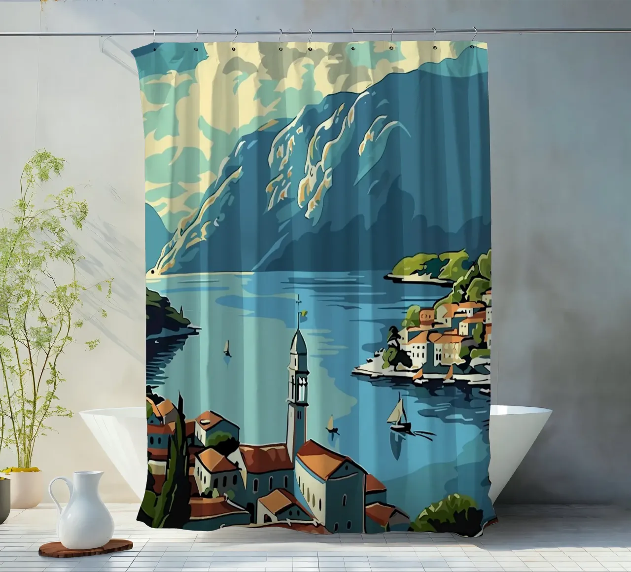 Kotor - Montenegro Duschvorhang von Trending Art Company