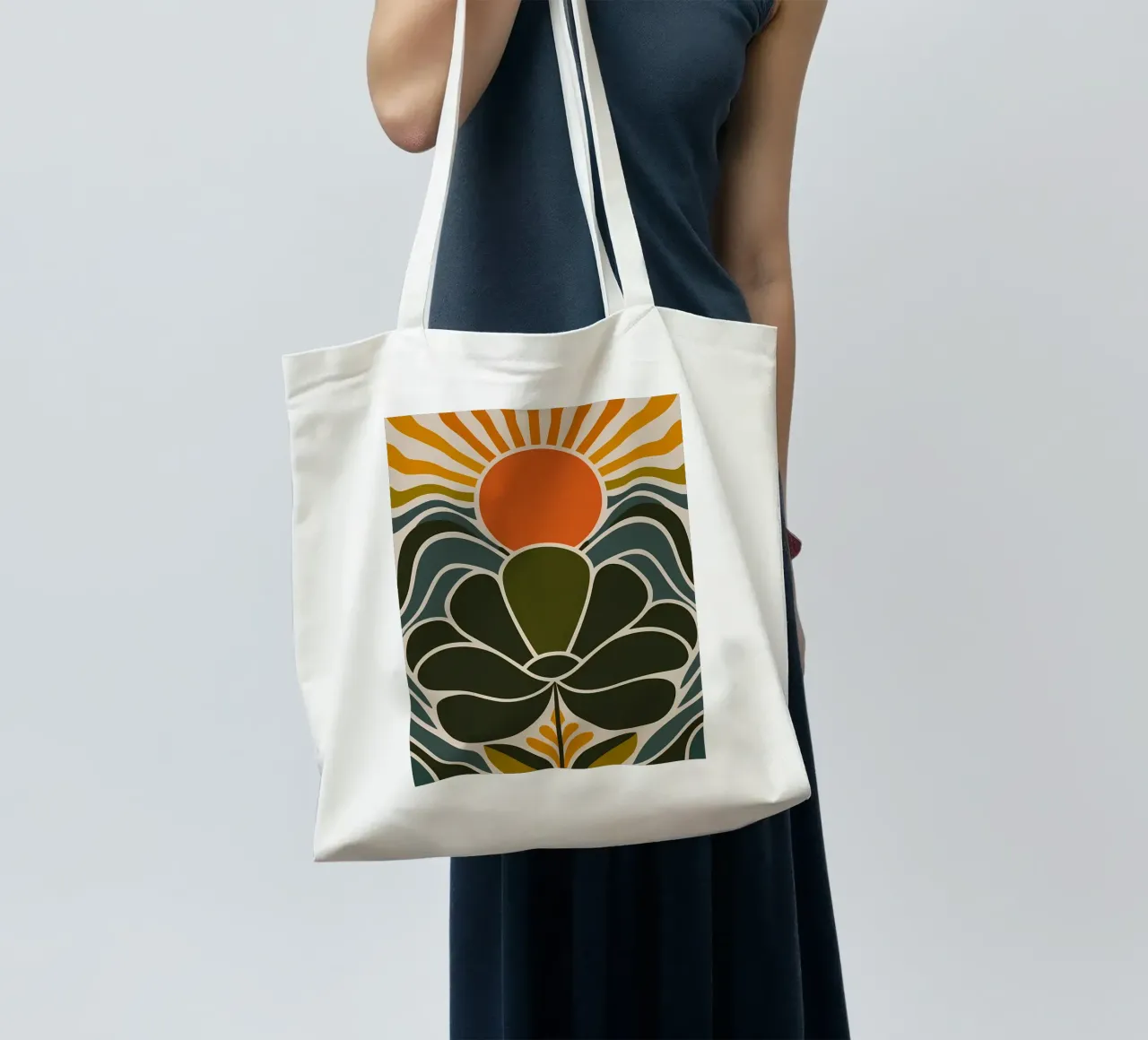 Sole e fiori retrò borsa in juta da diedrich