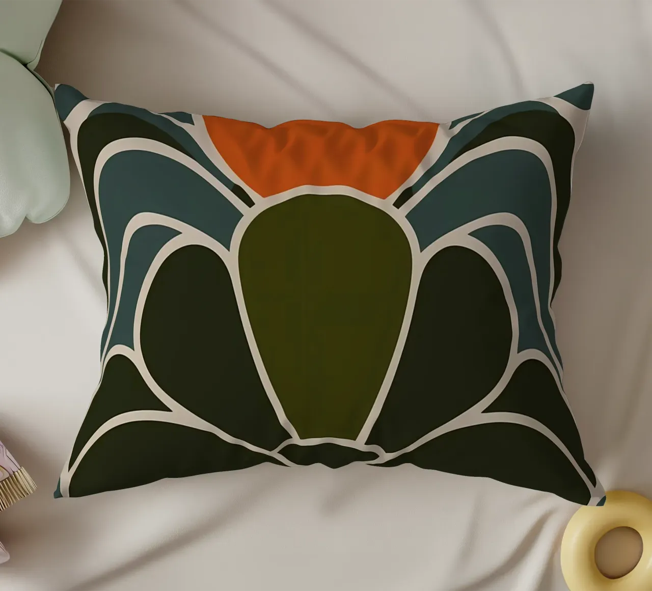 Sole e fiori retrò cuscino da diedrich