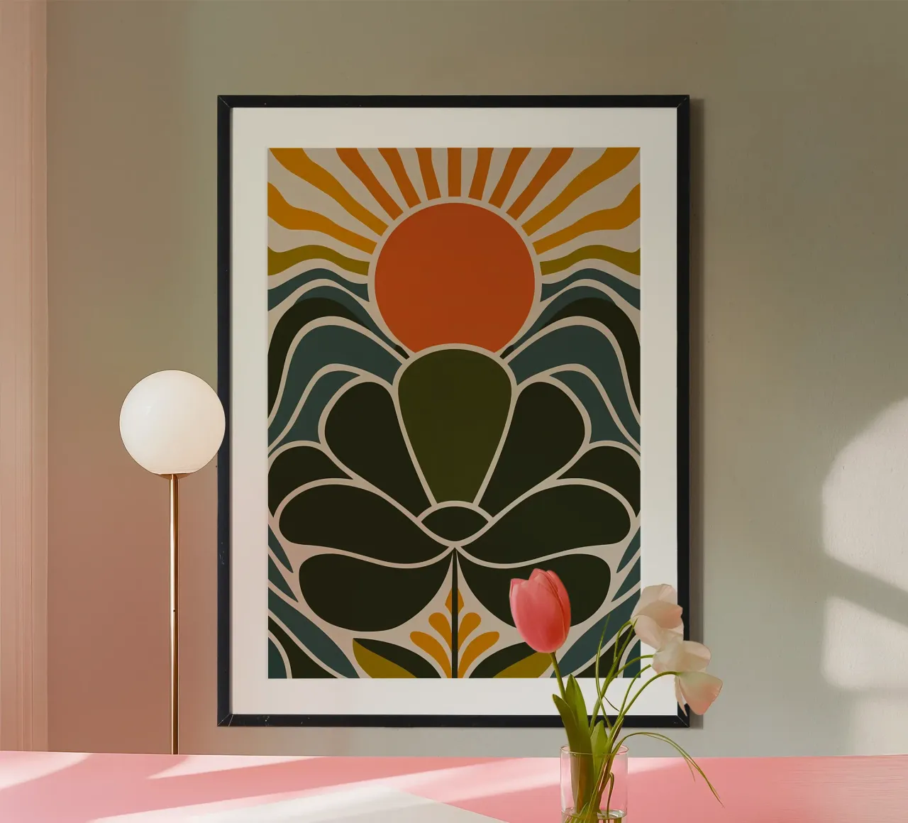 Sole e fiori retrò carta hahnemühle da diedrich