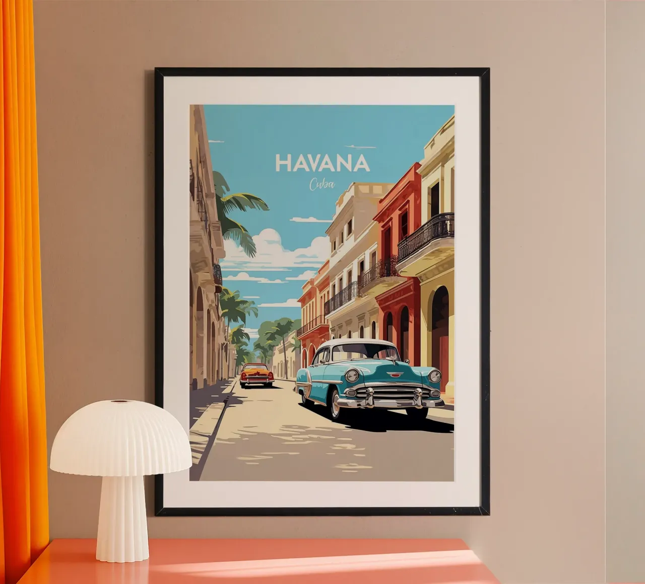 Havana - Cuba poster con telaio in plastica da Trending Art Company