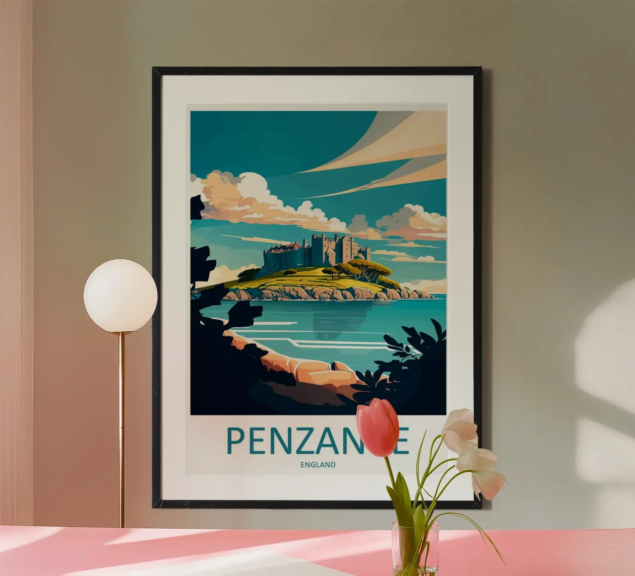 Penzance - England poster con telaio in alluminio da Trending Art Company