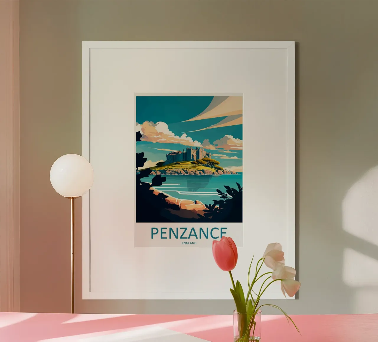 Penzance - England poster con telaio in alluminio da Trending Art Company