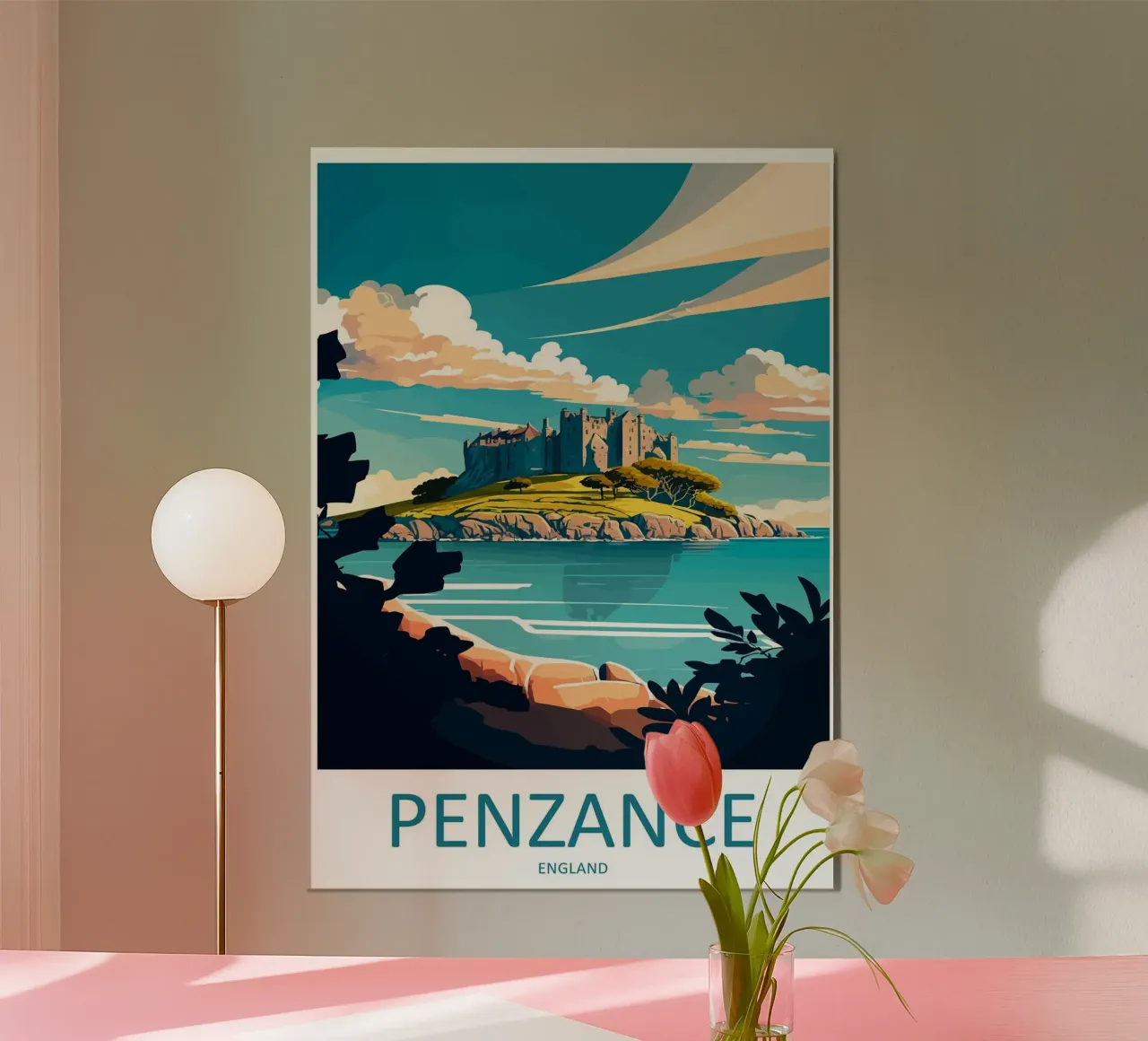 Penzance - England poster con telaio in alluminio da Trending Art Company
