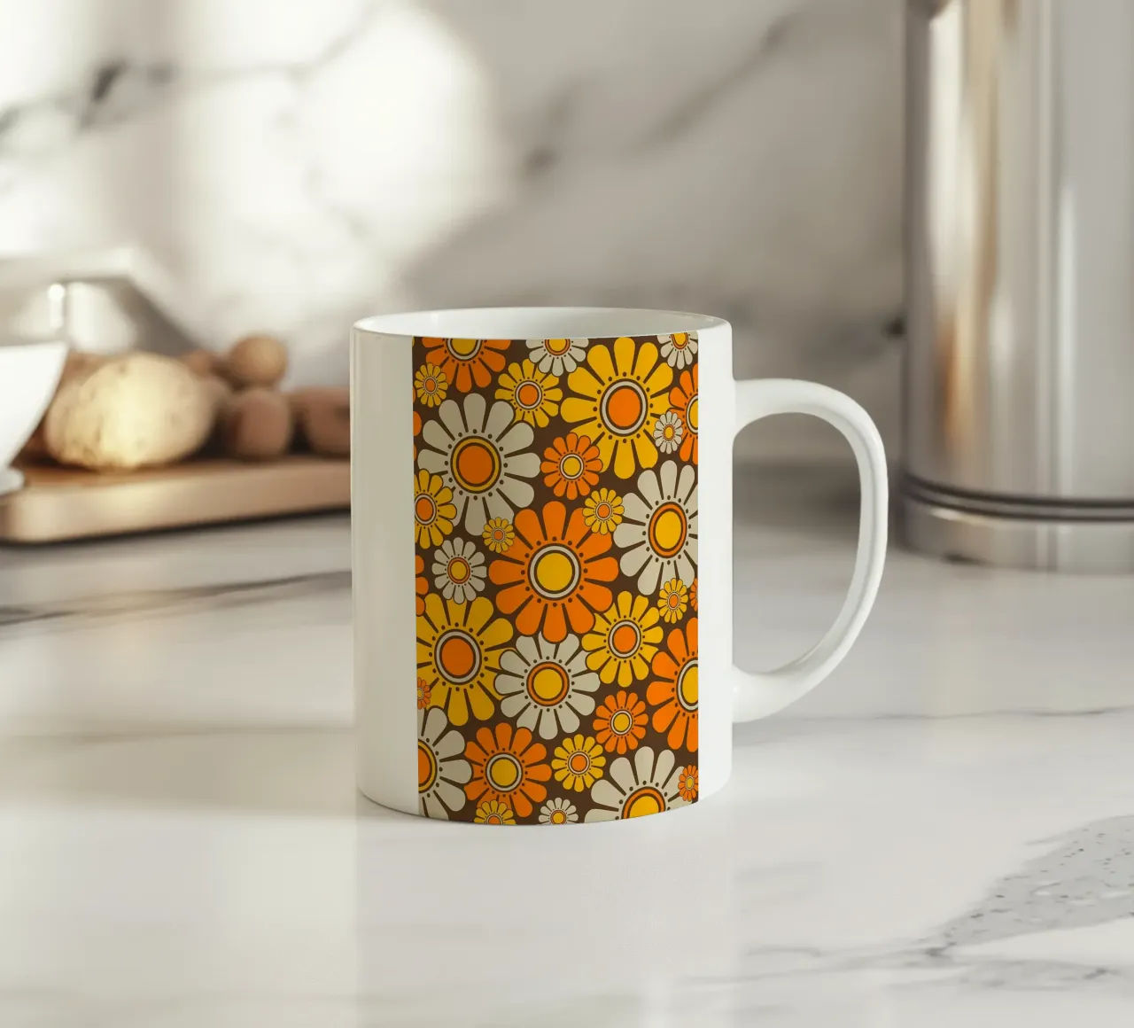 Motivo floreale retrò a margherita tazza in ceramica da diedrich