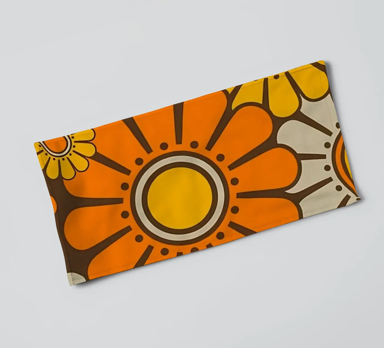 Retro Daisy Flower Pattern towel by diedrich