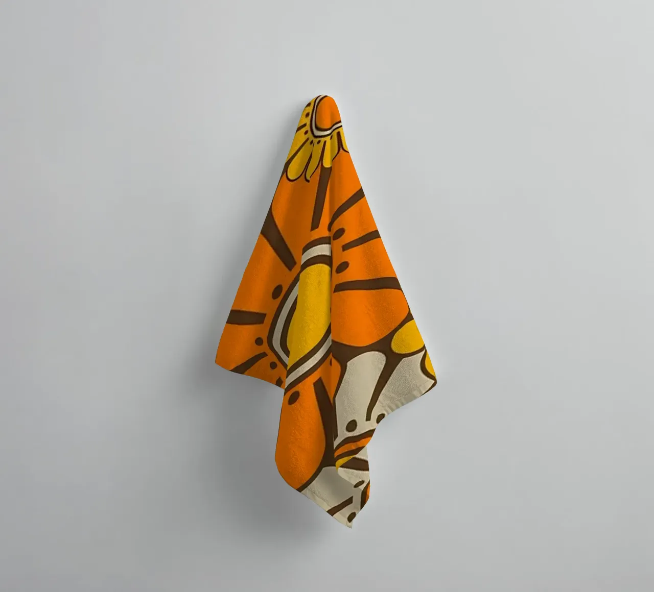 Retro Daisy Flower Pattern towel by diedrich