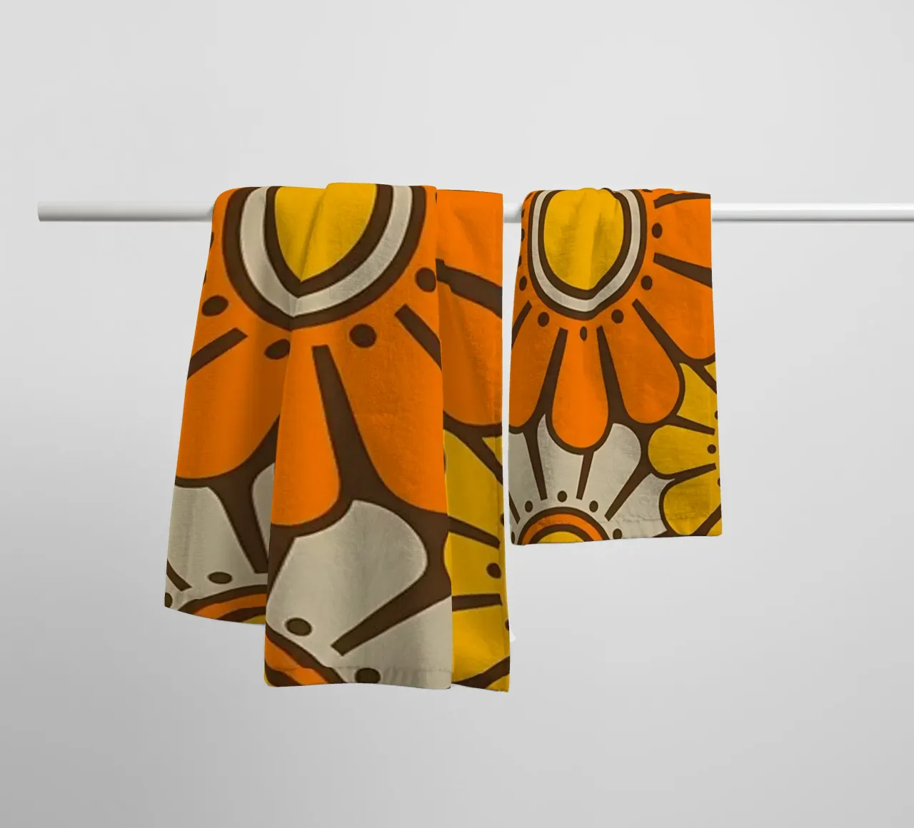 Retro Daisy Flower Pattern towel by diedrich