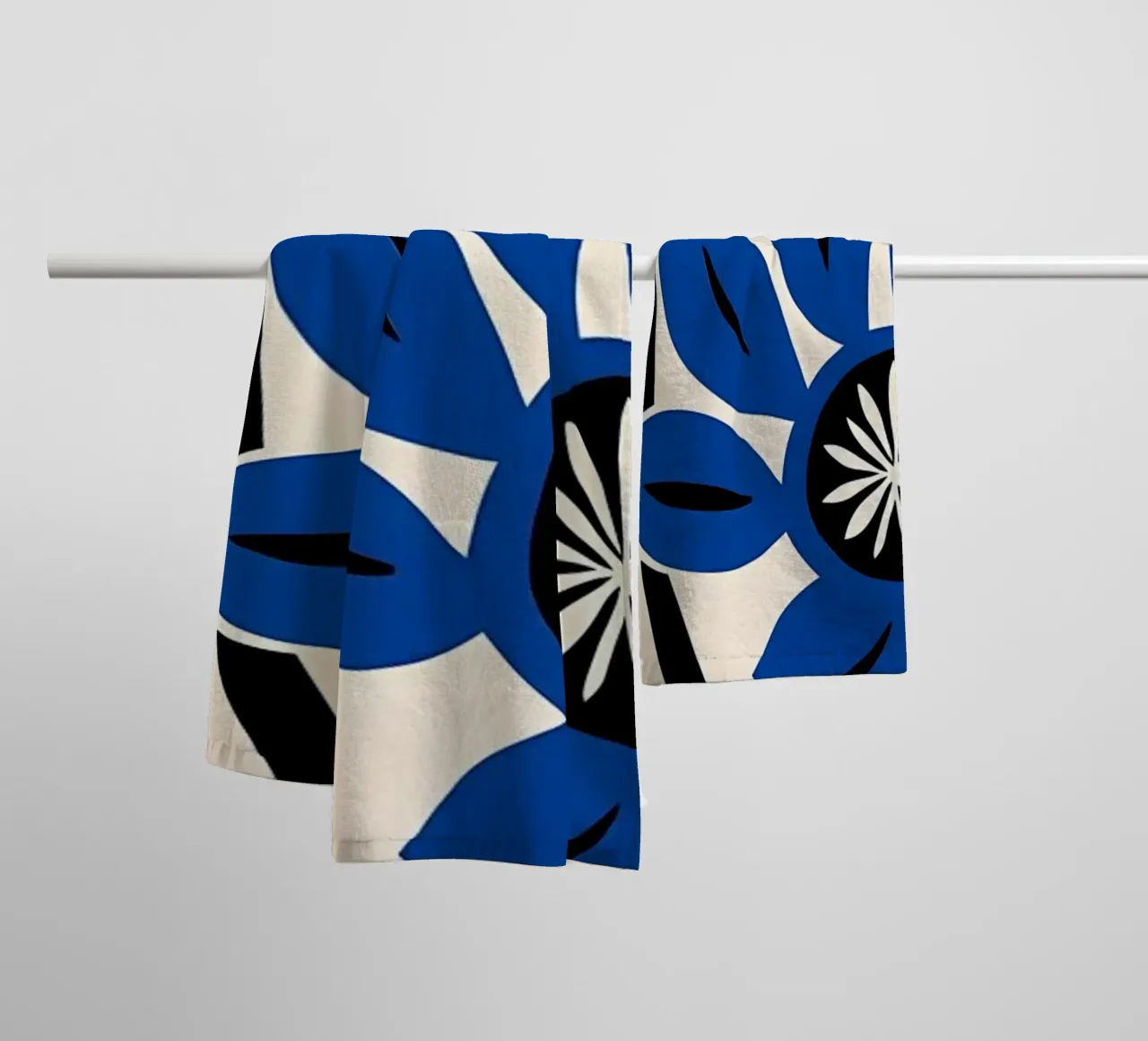 Fiori blu retrò asciugamano da bagno da diedrich