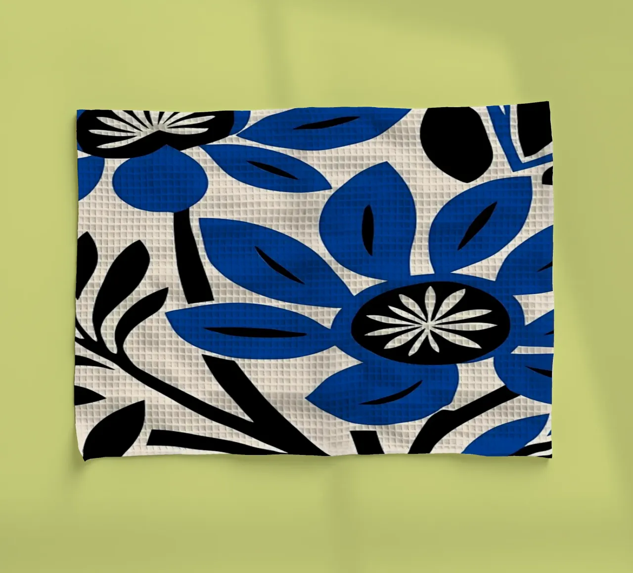 Fiori blu retrò canovaccio da cucina da diedrich