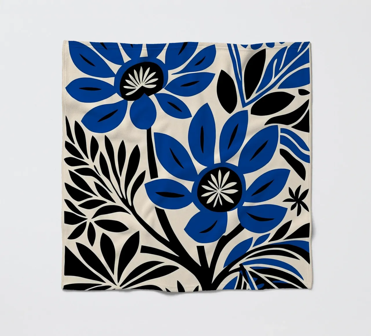 Fiori blu retrò coperta in pile da diedrich