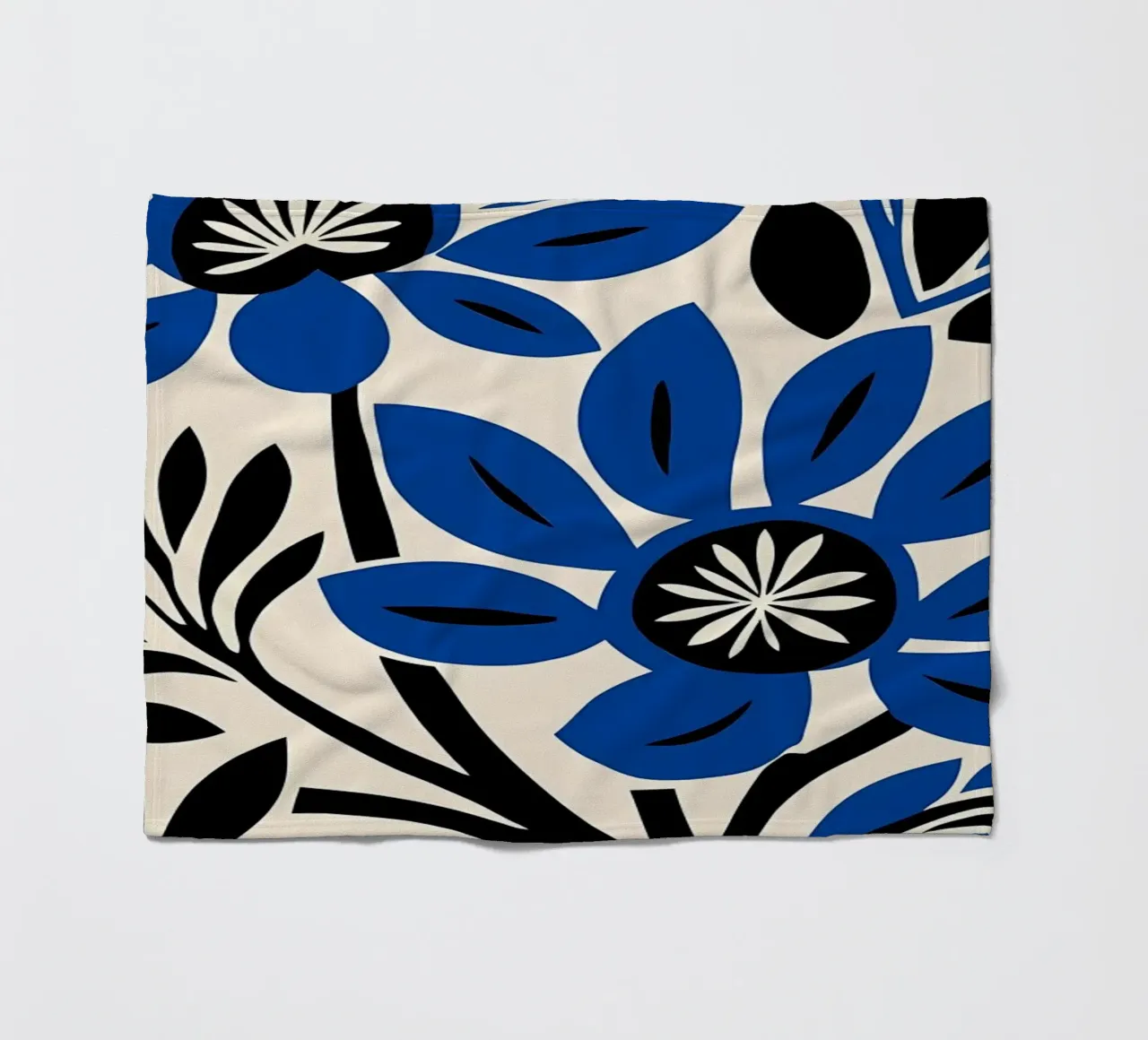 Fiori blu retrò coperta in pile da diedrich