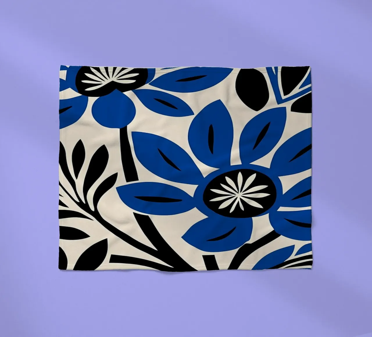 Fiori blu retrò coperta in pile da diedrich
