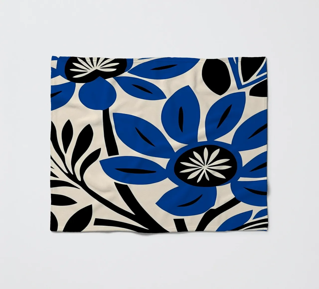 Fiori blu retrò coperta in pile da diedrich