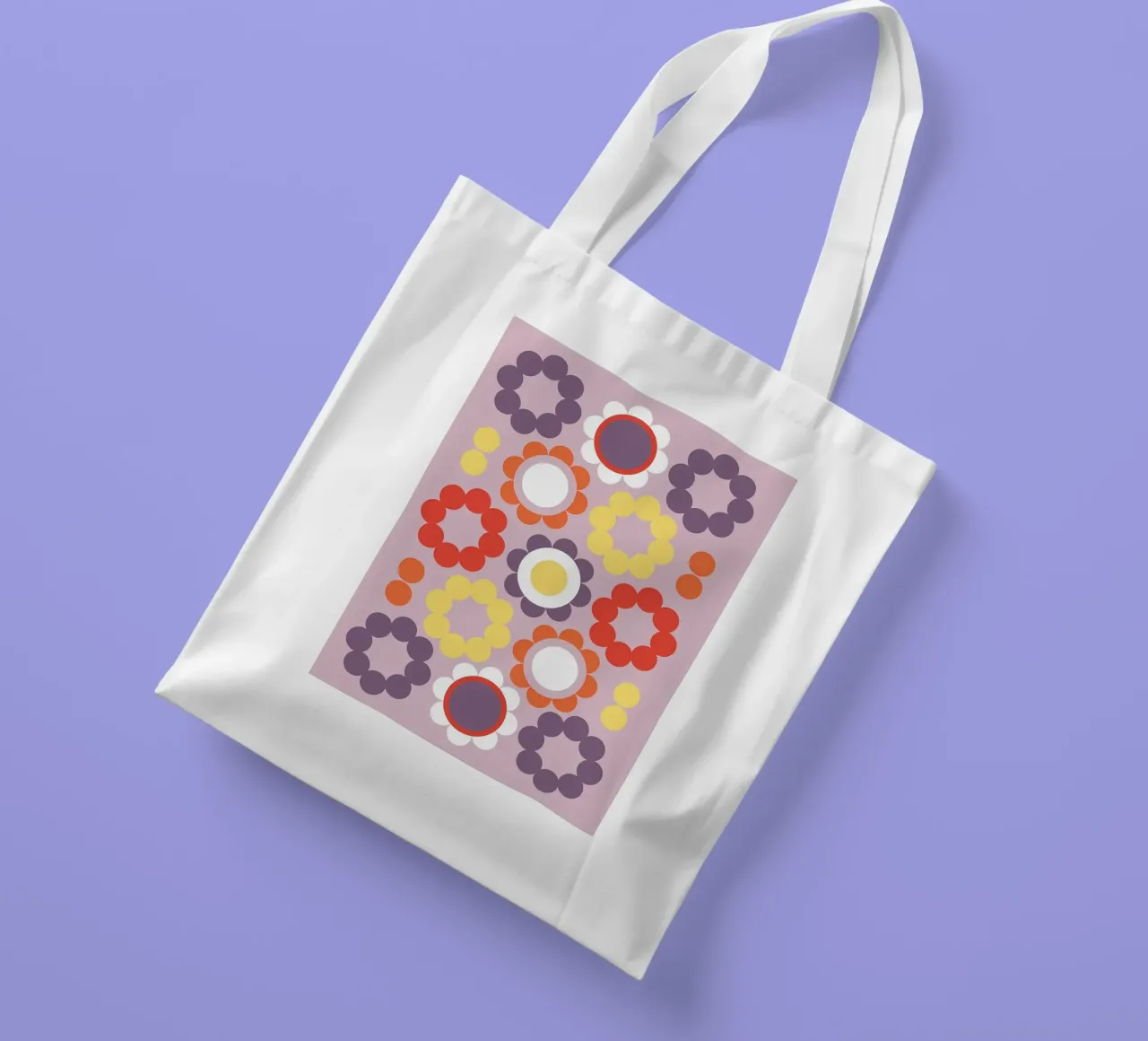 Fiori viola retrò borsa in juta da diedrich