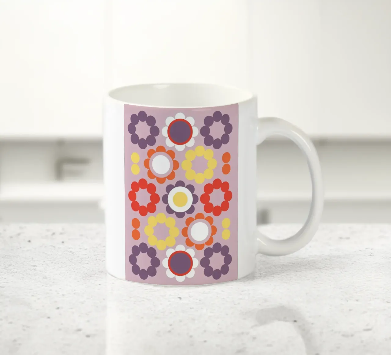 Fiori viola retrò tazza in ceramica da diedrich