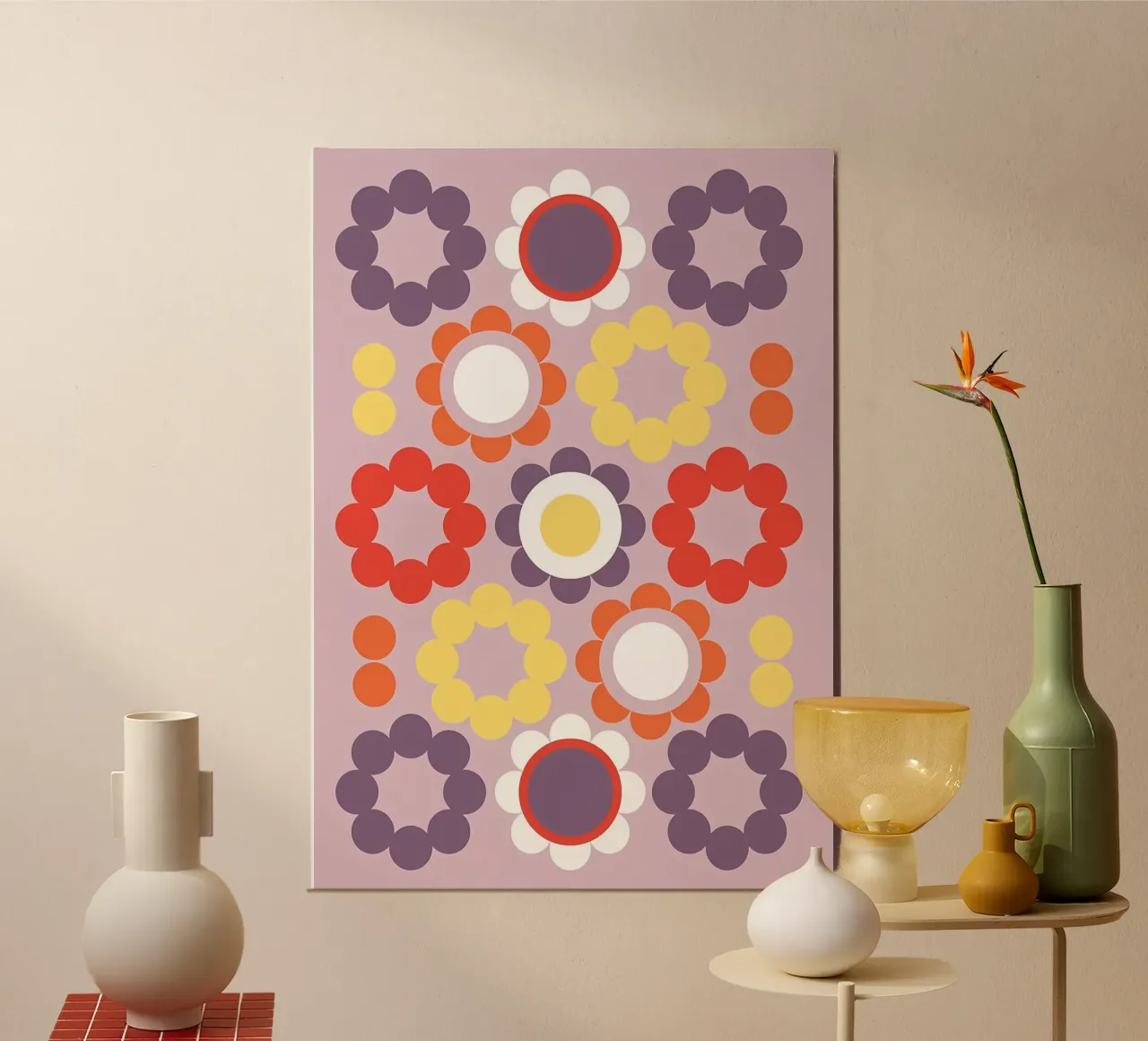 Fiori viola retrò alluminio dibond da diedrich