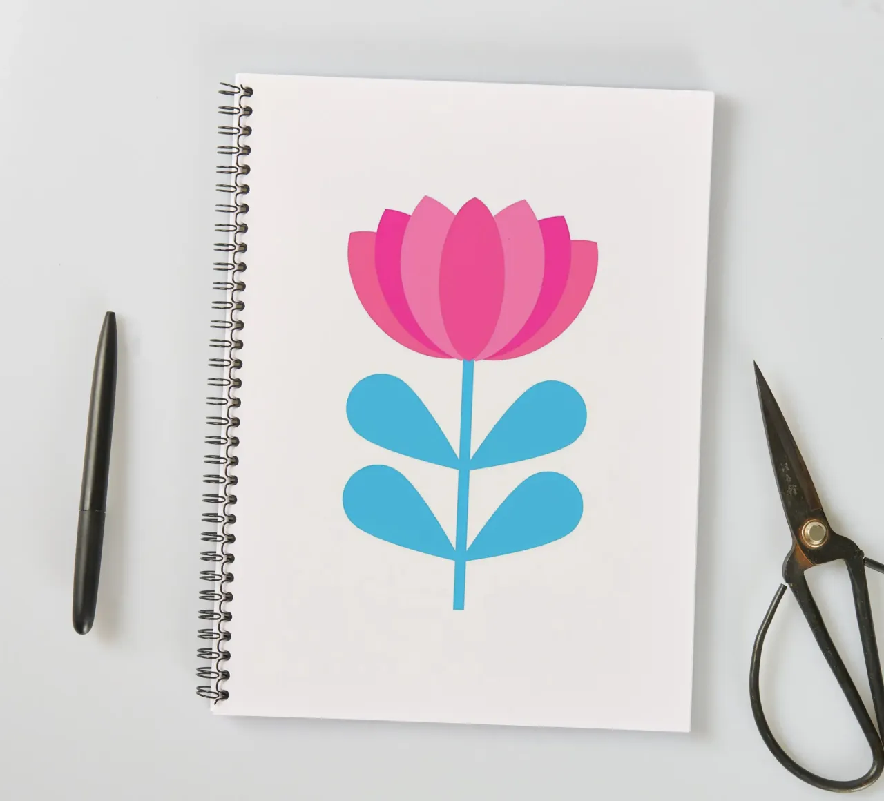 Retro Geometric Flower spiral notebook by diedrich