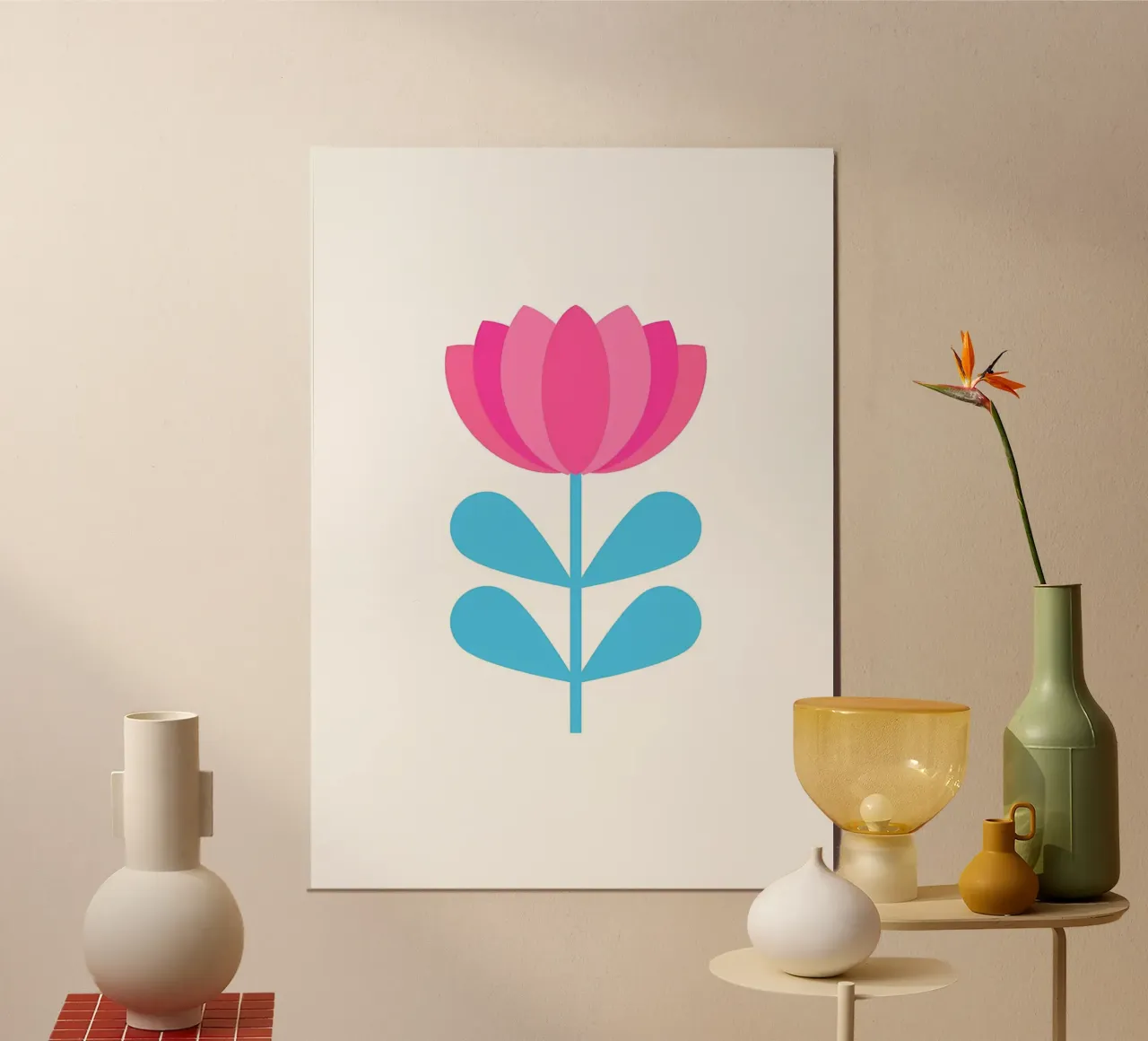 Fiore geometrico retrò alluminio dibond da diedrich