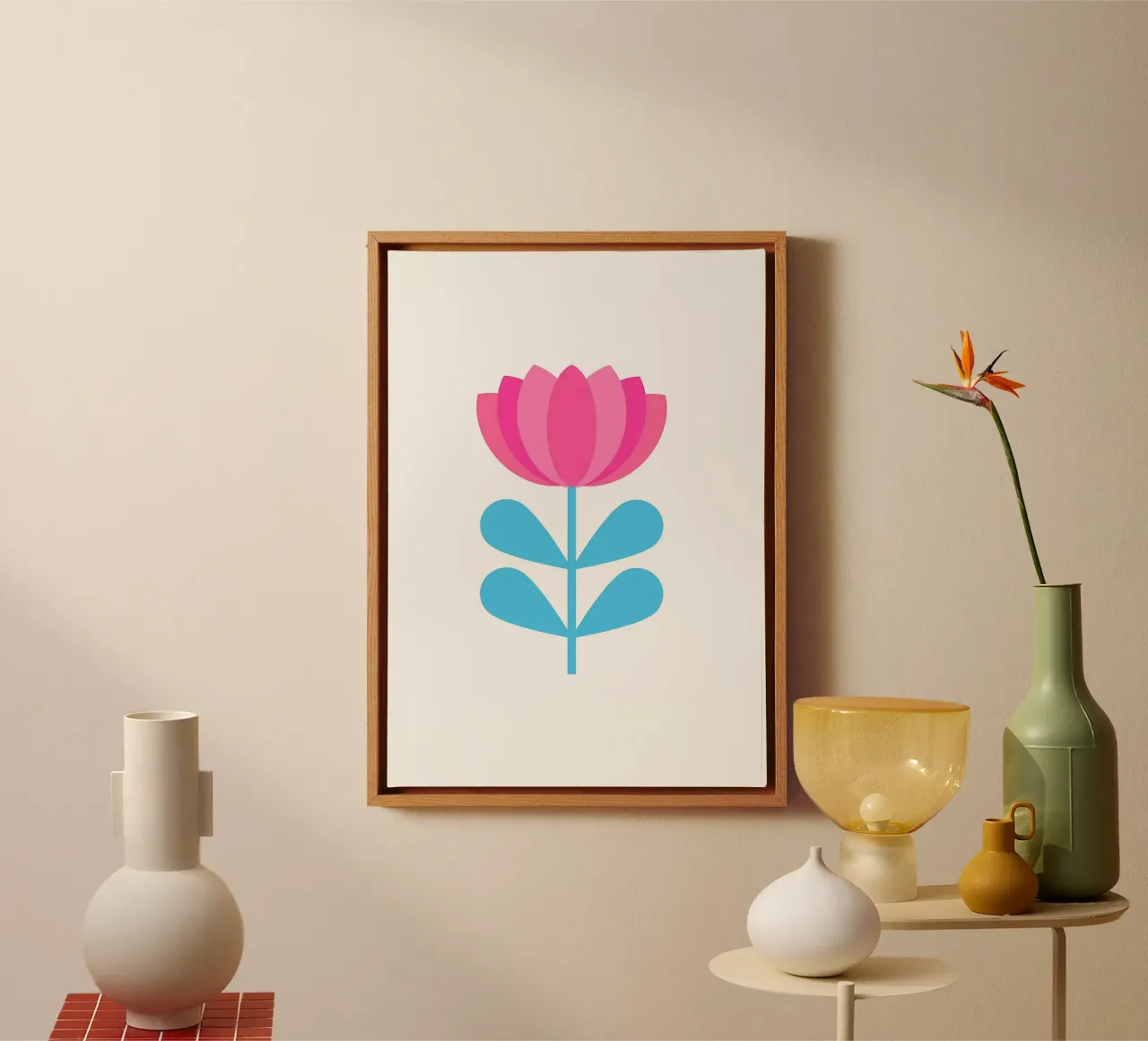 Retro Geometric Flower canvas by diedrich
