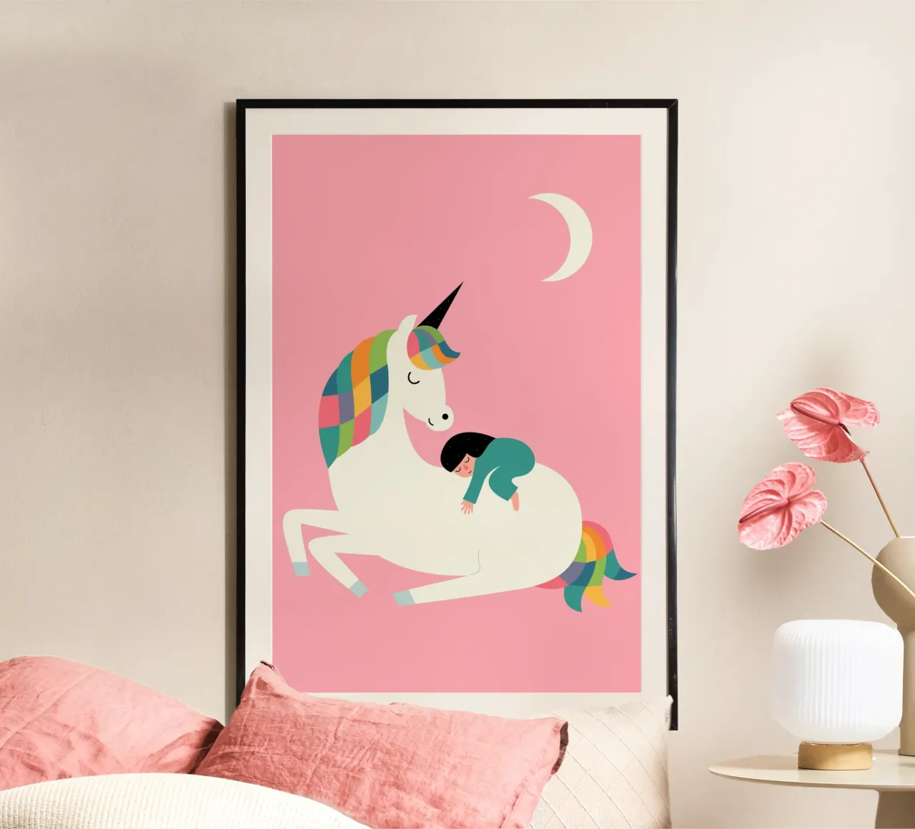 Zeit für mich Poster mit Holzrahmen von Andy Westface