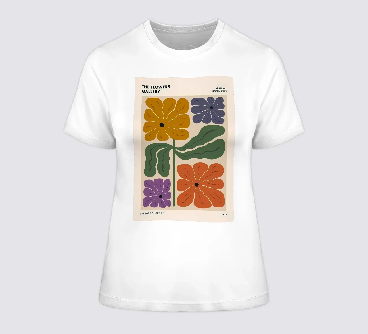 Retro Funky Flower women's fitted t-shirt by diedrich