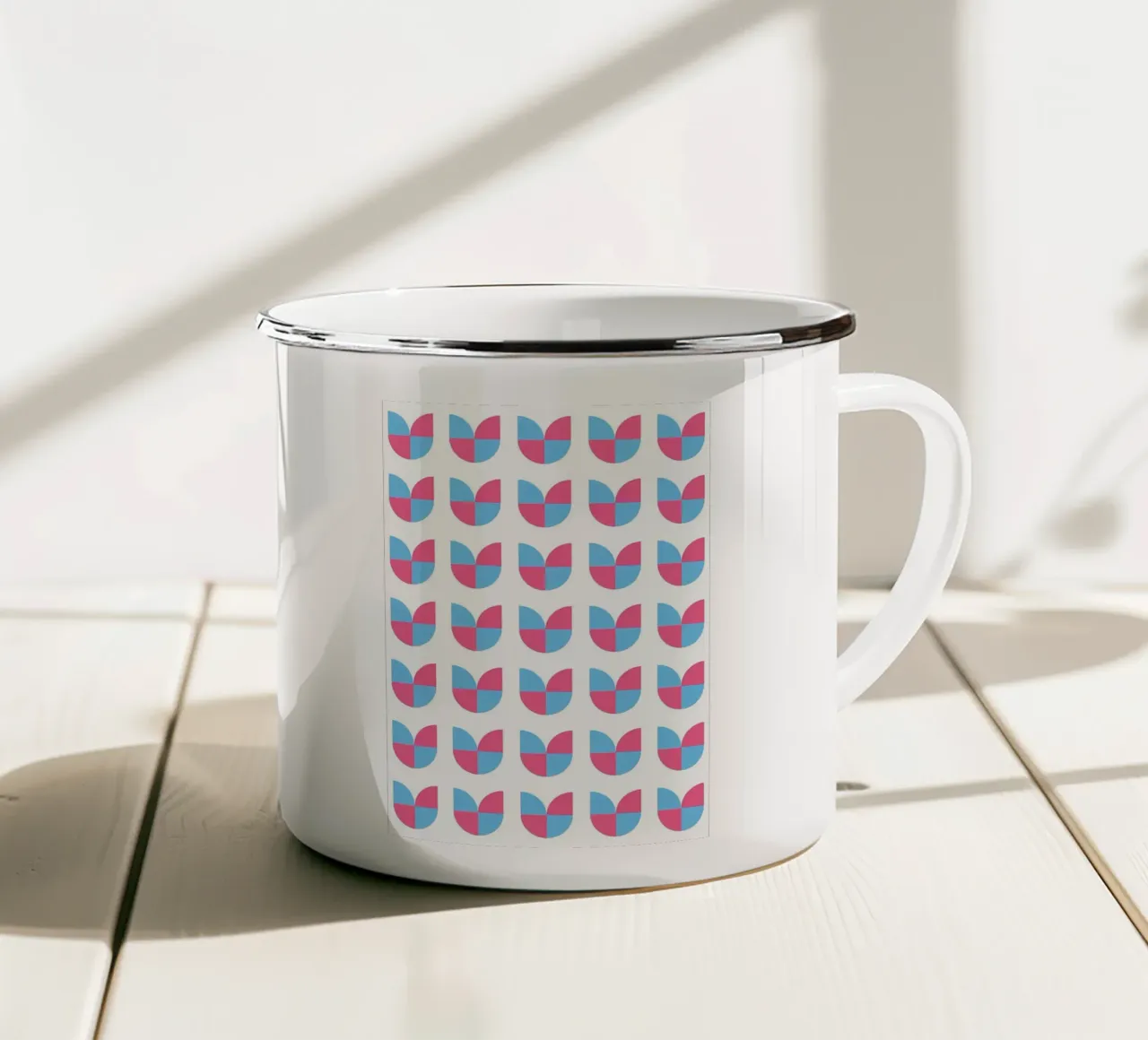 Fiori di tulipano retrò tazza in smalto da diedrich