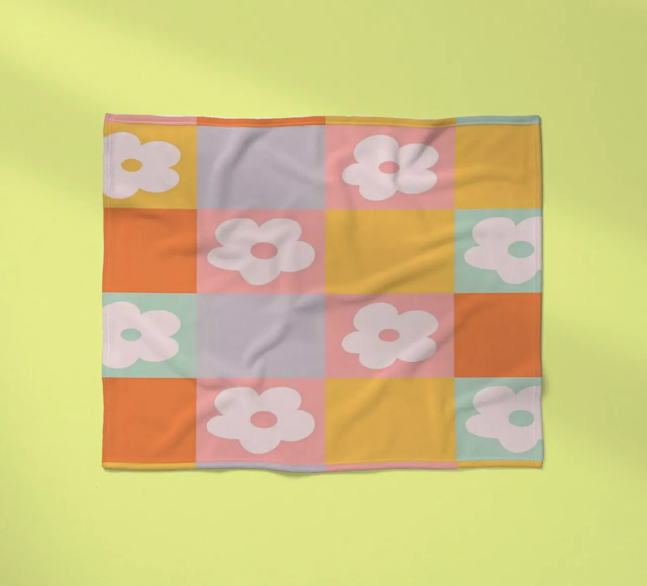 Fiori a quadri retrò 1 coperta in pile da diedrich