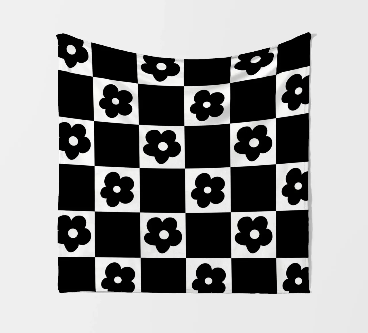 Fiori a quadri retrò 4 coperta in pile da diedrich