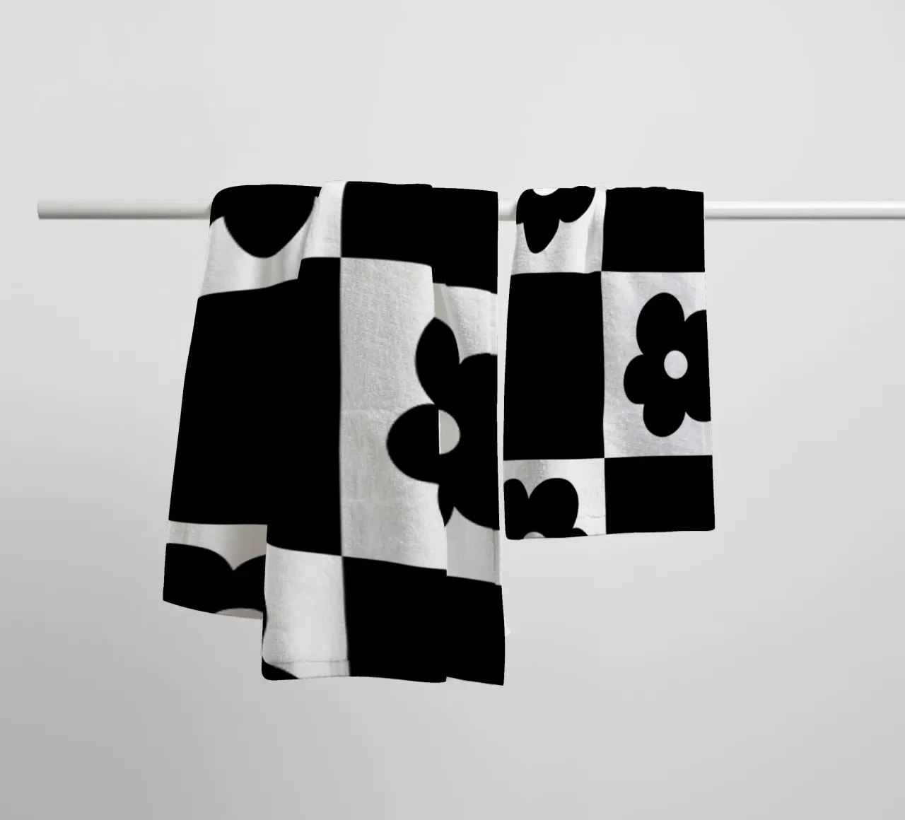 Fiori a quadri retrò 4 asciugamano da bagno da diedrich