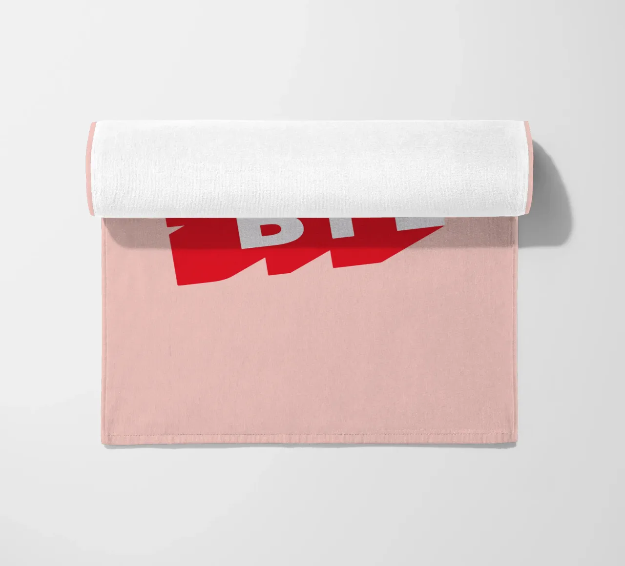 Design tipografico Boy Bye in rosso e rosa telo mare da THE MOTIVATED TYPE