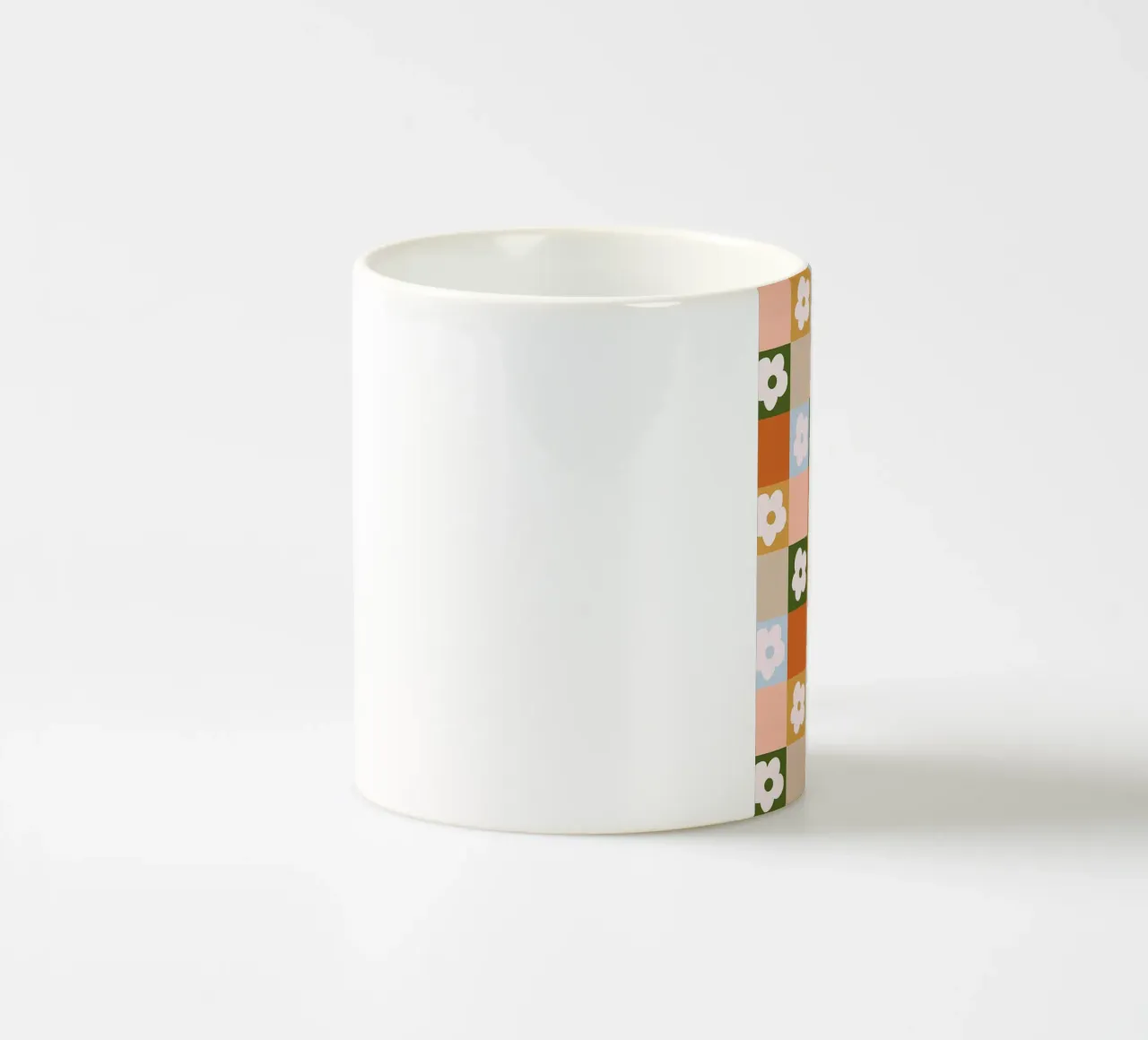 Fiori a quadri retrò 3 tazza in ceramica da diedrich
